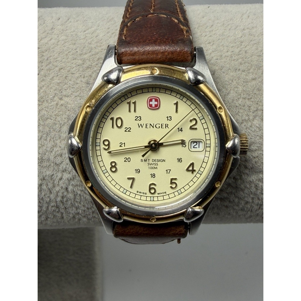 Wenger 093.0690 New Battery SMT Designs Ladies Watch 28MM 7.25" Leather Band